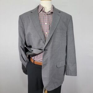 SACOOR Brothers Men's Sport Coat Blazer Two Button Gray Super 130s Wool 48-50R‎